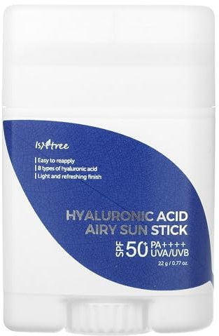 ISNTREE Hyaluronic Acid Airy Sun Stick - crème solaire idéale pour les déplacements avec SPF 50+