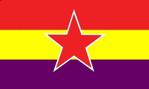 AZ FLAG Bandera España Republicana Estrella del Ejército Popular 150x90 cm | Uso interior y exterior Enseña española costuras dobles y bordes reforzados con ojales metálicos poliéster 100D