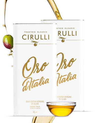 Cirulli Olio Extravergine di Oliva 100% Italiano - Lattina da 5Lx2 - Olio EVO Premium-Olio Extravergine dalle Radici Antiche - Raccolto Precoce - Raccolto a Mano - Ricco di Polifenoli - Aroma Fruttato