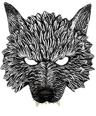 NIDONE Loup-garou de demi-masque 3D Halloween loup-garou masque de loup pour mascaye Cosplay accessoires Halloween Fournitures de fête