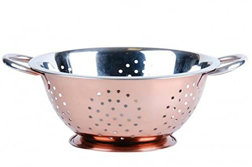 Vision4ever 1x Rose Gold Colander with Handles Drainer Pasta Stainless Steel Vegetables