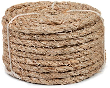 LEREATI Sisalseil 6mm 8mm für Kratzbaum, Sisal Seil Natural Kletterseil Katze Sisal Schnur, Juteschnur für Katzen Garten Deko, Kratzsaule, Katzenbaum Ersatz, DIY, Katzenzubehör (6mm x 15m, Braun)