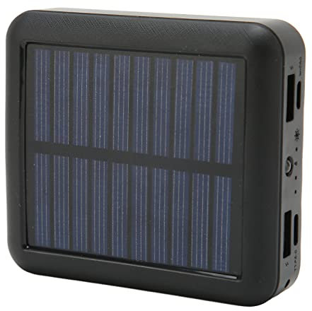 Solar Charger Power Bank, 20000mAh 4 USB Ports Waterproof Portable Solar Power Bank, Dual Output Ports, Large Capacity Battery, for All Cell Phone and Electronic Devices (Black)