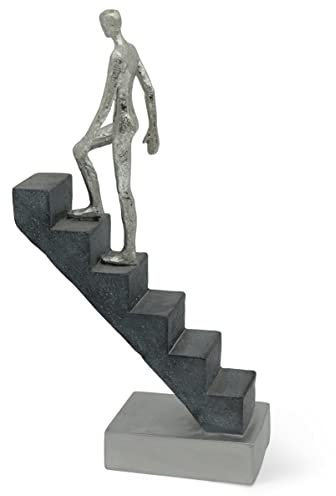 FeinKnick Dekofigur “Top of The Rock” - Dekoration als Motivation & Symbol für Erfolg aus Marmorit 29cm - Moderne Figur als Statue für Deko Wohnzimmer, Schreibtisch Deko & Büro - Skulptur Deko modern
