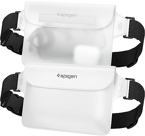 Spigen wasserdichte Tasche [Aqua Shield] [2 Stick] Waterproof Bag Bauchtasche IPX8 kompatibel mit iPhone 16/15/14/13 Serien, Galaxy S25/S24/S23 und Allen Smartphones - Snow White