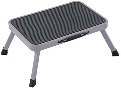 MY DIY Foldable One Step Ladder With Handle Anti-Slip Feet Grip Folding Step Stool Lightweight & Heavy Duty Portable Ladder Folds Down To 5CM & Supports 150KG Max Weight Ideal For Home & Workplace Use