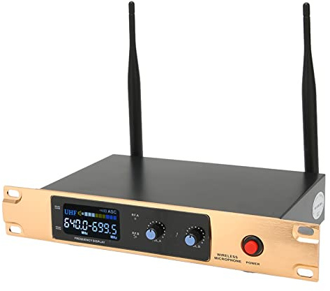 Système de Microphone sans Fil, Ensemble de Micros sans Fil UHF avec Deux Micros à Main, pour Les Cinémas Maison, Les Salles KTV, Les Discours de Conférence, Les Clubs,