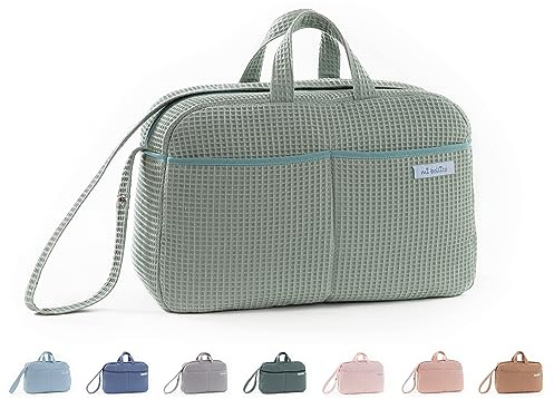 mi bollito Crossbody Sac de maternité pour poussette et hôpital Sac de rangement pratique et élégant de grande capacité Produit fabriqué en Espagne, vert menthe, Taille unique