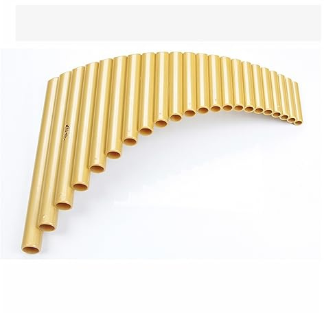 Panflöte Schüler 22 Rohre ABS-Kunststoff Panflöte G-Taste Panflöte Rechts/Links Handgefertigte Holzblasinstrumente Goldene Panflöte Mit Tasche (Color : Right Hand)