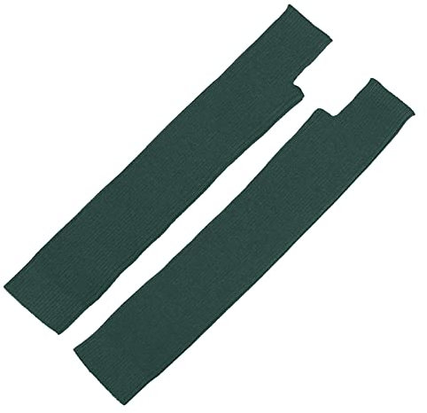 DUHGBNE Wärmerer Fäustling Loch Arm mit Daumen Ärmel lang für Frauen Wärmer Handschuhe Handschuhe gestrickte fingerlose Handgelenk Kaschmirmischung Handschuhe Grüne Handschuhe (Green, One Size)