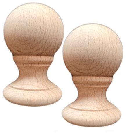 MFAOSHI Capuchon Poteaux, Bois Sphérique Piquet Décoration pour Clôture Balustrade Circulaire d'escalier de Villa, Lot de 2,10cm