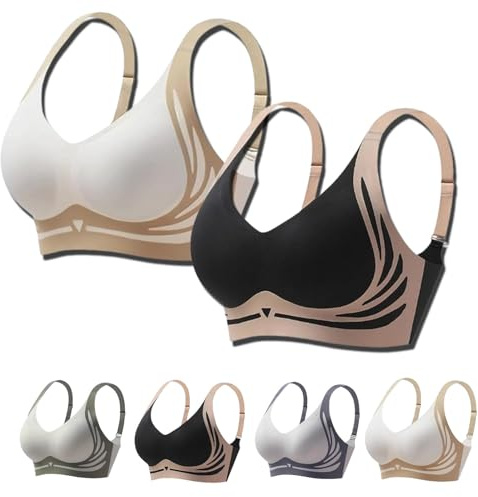MOMOJOJI Whatyam Bras, Sujetador Push-up inalámbrico Dawncog, Sujetador Push-up sin Aros antiflacidez de elevación (XXL,2PCSA)