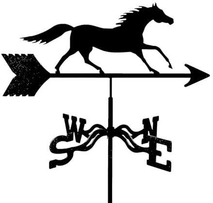 Girouette de ferme, cheval, girouette, jardin, métal, fer, indicateur de direction du vent, pour toit en fer, décoration extérieure (style 4)