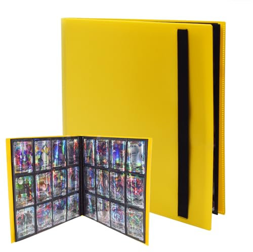 Pokemon Album de cartes à collectionner – 480 pochettes, cartes à collectionner, étanche, collection d'albums, cadeaux pour collectionneurs, jaune
