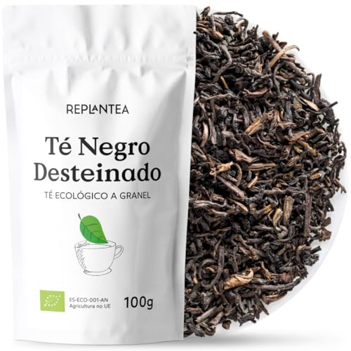 TE NEGRO SIN TEINA Ecológico 100g (+50 Tazas) | Té Negro Descafeinado a Granel | Té Negro Darjeeling Desteinado REPLANTEA