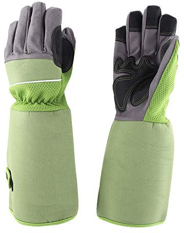 Rosenschnitt-Gartenhandschuhe, Stichfester Gartenhandschuh, Ideal Zum Trimmen und Schneiden von Hecken und Kakteen, Zum Beschneiden von Rosen und Brombeersträuchern, für (GREEN)