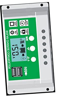 CAXUSD 20a Solarladeregler Automatischer Lcd-doppel-usb-panel-regler Weiß Solargenerator Solarregler-laderegler Säure-lithium-ionen-lithium-eisenphosphat-batterien