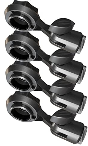 4 Stück-pack Mikrofonklemme mit Weiblichem Adapter, Kunststoff, Schwarz | 270° Drehbar, Standardgewinde, Kompakt Verstaubar, für Display und Reise