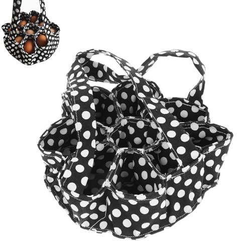 YanBous Cesta recolectora de huevos de lona con 9 compartimentos – Resistente cesta para huevos de gallina, pato y ganso – Ideal para huertos, granjas y uso diario