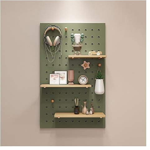Panneau de rangement mural perforé, panneaux d'organisation muraux en panneau perforé pour chambre à coucher, bureau, salle de bain, kit de panneaux perforés avec étagère combinée modulaire,