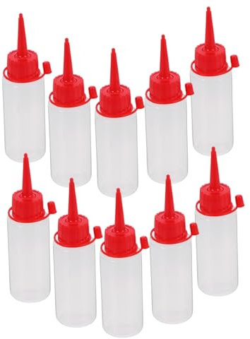 ETHZZLE 10pcs Plastic Bottles Applicator Tip Ldpe Squeeze Bottles for Storing Acrylic Paint Pouring Glue Crafts Projects