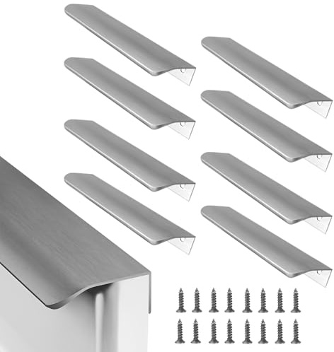 LAGAHS 8 Stück Möbelgriffe, Concealed Griffe, Moderner Stil Griffe Möbel, Fingerkantenzug Aluminium Griff für Schrank Schublade Kleiderschrank Schrank (5.91in/150mm)