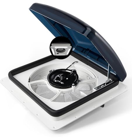 Brolteja Belüftung für Wohnmobil,Dachlüfter Wohnmobil mit LED-Licht,Dachventilator für Wohnmobile Wohnwagen Wohnmobil Dachfenster Schalldichte Dachluke Leiser Lüfter