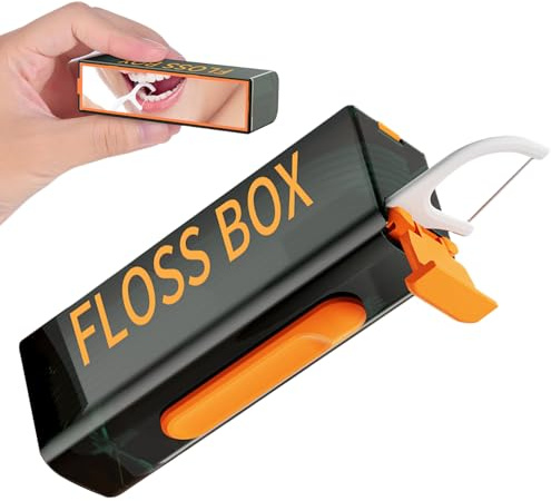Scatola di filo dentale con bancomat - custodia da viaggio compatta con 10 | bastoncini di filo dentale, supporto pratico per la casa e viaggi, distributore igienico