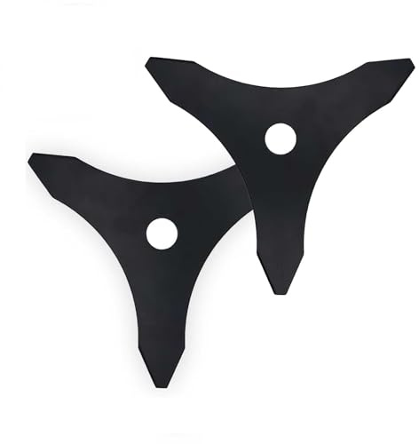 HSUYUN Cuchillas Desbrozadora, 2 Piezas Cuchilla Desbrozadora, Cuchillas para Desbrozadora, Abertura Triangular Disco Desbrozadora, Espesor y Mejora, Para Cortacésped, No Apta Arbustos y Piedras