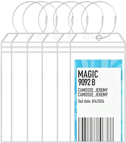 6pcs Cruceros Etiqueta Maleta Viaje, Etiqueta de Equipaje de Crucero, Etiquetas Equipaje PVC Impermeables, Etiquetas para Equipaje Cruceros, Porta Etiquetas Transparentes para Maletas