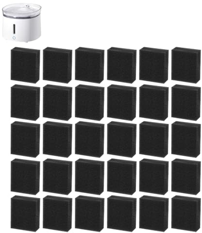 30 Stück Filter Katzenbrunnen,Katze trinkbrunnen Filter Katzenbrunnen,Für Petlibro Trinkbrunnen,Austauschbare Zubehörteile,Wasserpumpenfilter,Schwarz Filterschwamm Für Meisten Trinkbrunnen Haustiere