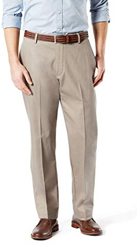 Dockers® Men's Classic Fit Signature Khaki Lux Cotton Stretch Pants (Regular and Big & Tall), Timberwolf, 33W x 32L