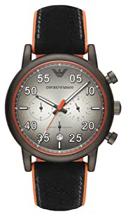 Emporio Armani herrkronograf svart keramisk klocka, mång, Rem