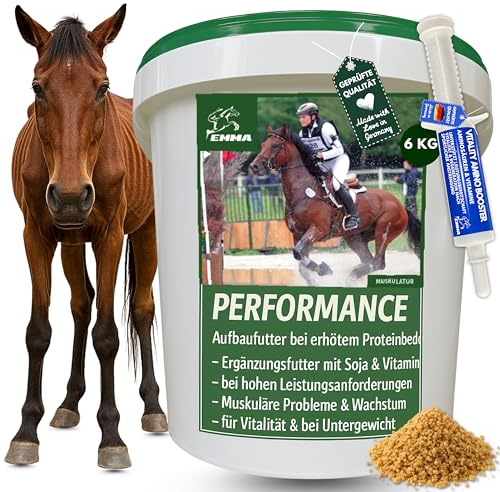 Mangime per cavalli più amino booster I Set economico I Mangime per cavalli B-vitamine Selenio e zinco I Vitamina A,C,E + soia I Costruzione muscolare per il cavallo 6 Kg