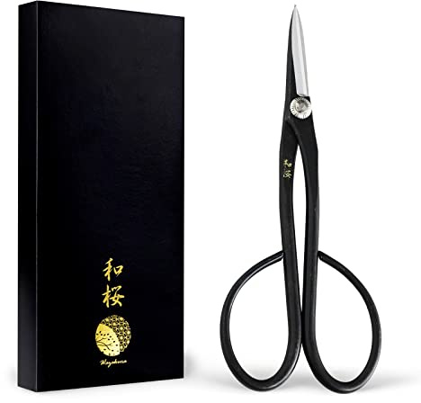 Wazakura Satsuki Bonsai Scissors 7in, Japanese Yasugi Steel Pruning Shears