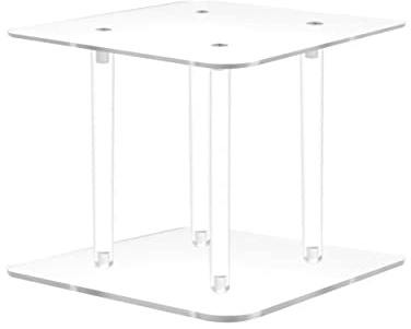 FixtureDisplays 12X12X6 1/2 Rods Clear Riser Acrylic Transparent Plexiglass Pedestal Table Display Podium Glorifier Riser Stand Centerpiece Flower Merchandise Lamp Book 2X10136-12X12+4X10133-6-1D