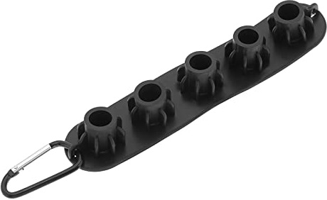 ECSiNG Hochdruckreiniger Düsenhalter Gummi Halterung für 5 Düsen mit Standard 1/4 Zoll Schnellkupplungsstecker Aufbewahrungsstütze mit Metallclip Schwarz