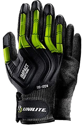 Unilite UG-I2C4-M | Size M (8) Medium | Heavy Duty Cut-D Impact Safety Work Gloves | High Cut A4 Resistance | Full Dorsal Impact Protection