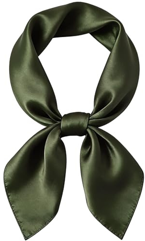 WUZININGLE Halstuch, 53,3 x 53,3 cm, einfarbig, 100 % Maulbeerseide, leicht, dünn, atmungsaktiv, kleines Kopftuch