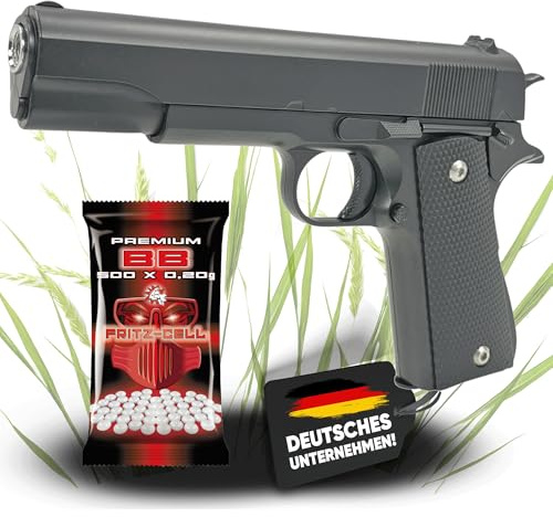 Fritz-Cell Airsoft Pistole 1911 Federdruck <0,5 J. inkl. 500 x 6 mm BBS