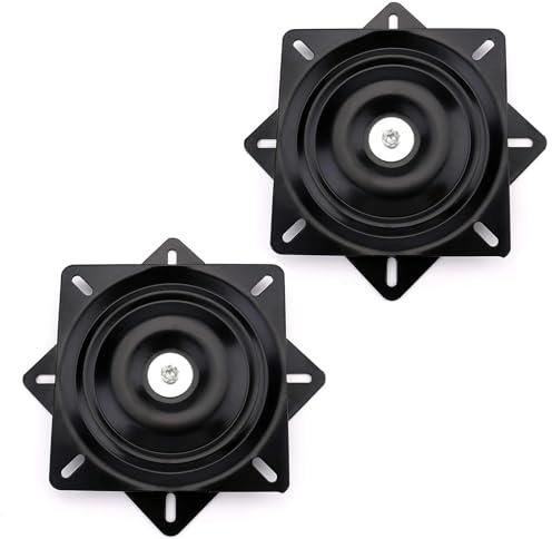 Cokritsm 158mm Plaque Pivotante Tournante, Plateau Tournant à 360°, Plaque Pivotante à Roulement, Plaque Pivotante en Acier pour Tabourets de Bar de Cuisine Chaises de Comptoir Noir