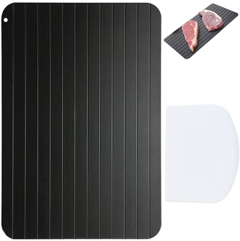 Dwzain Defrosting Board,Defrosting Tray,defrosting tray, Fast Thawing of Frozen Food,No Chemicals,100% Natural-Non Stick, Fast defrosting tray for poultry or anything else that is frozen(With Scraper)