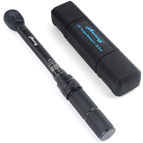 Awang 1/4 Clé Dynamométrique,5-25 Nm Cle Dynamometrique velo avec 72 Dents, Précision ±3%, pour Vélos Route Montagne Moto