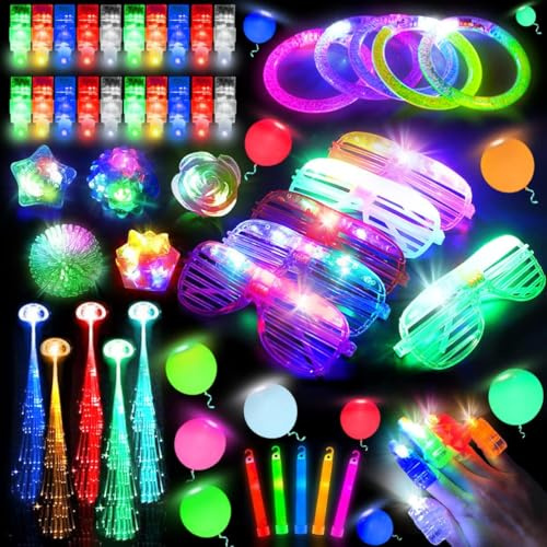 LED-Spielzeug für Kinder und Erwachsene, LED-Leuchtspielzeug, Partyzubehör, leuchtet im Dunkeln, Partyzubehör mit Fingerlichtern, Leuchtstäben, Leuchtgläsern, Leuchtballons für Halloween, Weihnachten,