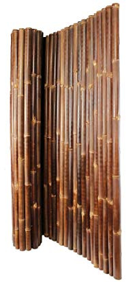 Bambusmatte schwarz H150xL250cm Durch 4-6cm Wulung Rohre mit Draht verbunden von bambussi.com