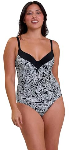 Sans Complexe - Modèle Seychelles - Maillot de Bain Une pièce - Femme - 90E - Imprimé Palmier Graphique