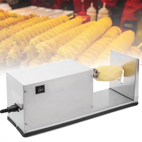 KJHYYPP Affettatrice a Spirale per Patate in Acciaio Inox Elettrico, affettatrice per Patate attorcigliate, affettatrice per friggere ricce, affettatrice per Verdure, Utensili per affettare