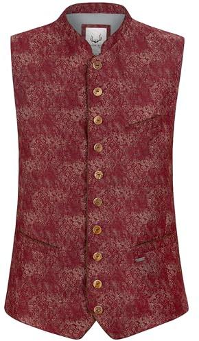 Stockerpoint Trachtenweste Claudio Chaleco Tradicional, Rojo, 54 Hombres