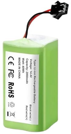 JKDND Batería De Iones De Litio De 14,4 V 6800 MAh Compatible con Conga 990 1090 Tesvor X500 Ecovacs Deebot N79 N79S DN622 Eufy RoboVac 11 11S RoboVac 30(9800mAh)