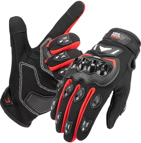 KEMIMOTO Guantes Moto Verano, Resistencia al Impacto, Deportivos Protectores y Transpirables Hombres y Mujeres, Palma Antideslizante, con Pantalla Táctil, Motocicletas, Escalada y Caza